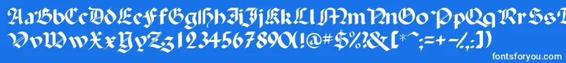 フォントBallistadisplayscriptssk – 青い背景に白い文字