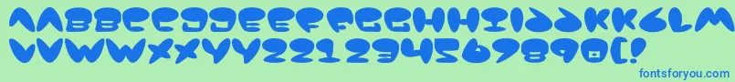 フォントJackson – 青い文字は緑の背景です。