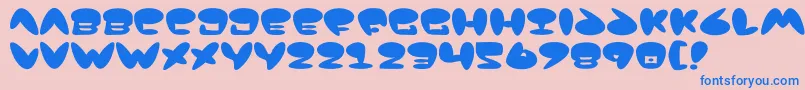 フォントJackson – ピンクの背景に青い文字