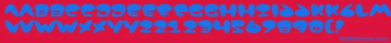 Jackson-Schriftart – Blaue Schriften auf rotem Hintergrund