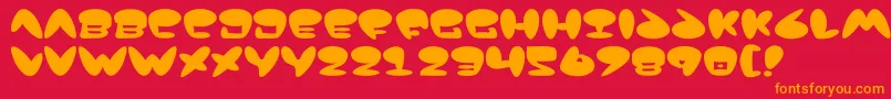 フォントJackson – 赤い背景にオレンジの文字