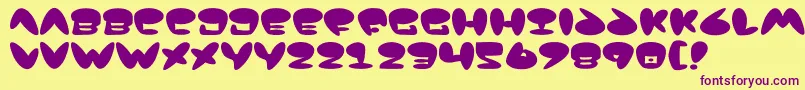 Jackson-fontti – violetit fontit keltaisella taustalla