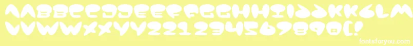 Jackson-fontti – valkoiset fontit keltaisella taustalla
