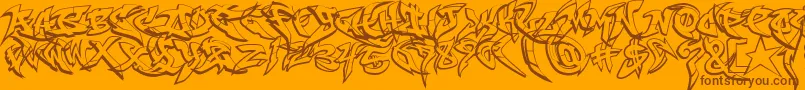 fuente RaseoneOutline – Fuentes Marrones Sobre Fondo Naranja