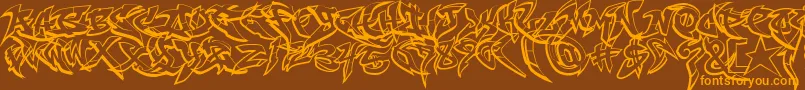 Подробнее о шрифте RaseoneOutline Шрифт RaseoneOutline – оранжевые шрифты на коричневом фоне