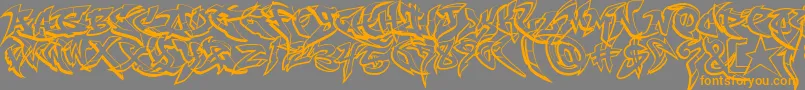 RaseoneOutline Font – Orange Fonts on Gray Background