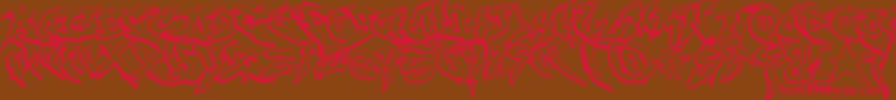 RaseoneOutline-Schriftart – Rote Schriften auf braunem Hintergrund