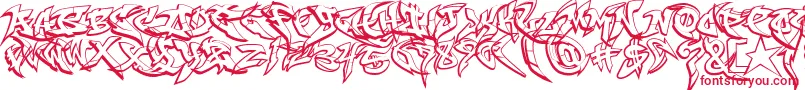 RaseoneOutline Font – Red Fonts on White Background