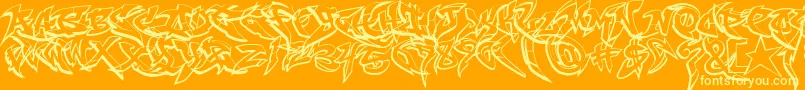 RaseoneOutline Font – Yellow Fonts on Orange Background