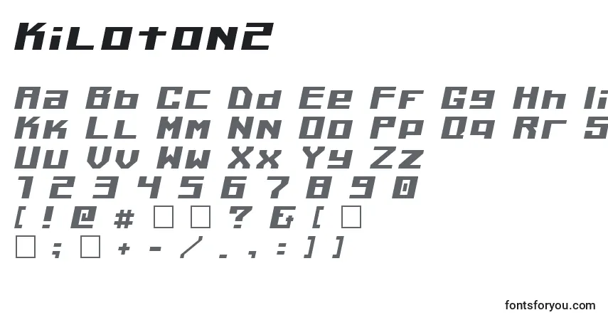Schriftart Kiloton2 – Alphabet, Zahlen, spezielle Symbole
