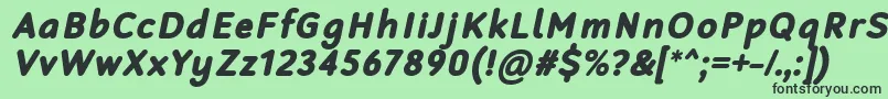 Шрифт RobagaRoundedBlackItalic – чёрные шрифты на зелёном фоне