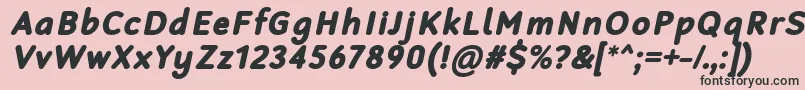 フォントRobagaRoundedBlackItalic – ピンクの背景に黒い文字