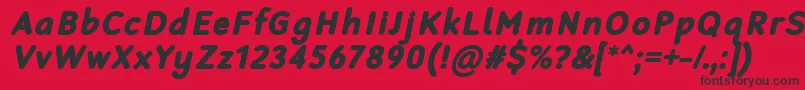 RobagaRoundedBlackItalic Font – Black Fonts on Red Background