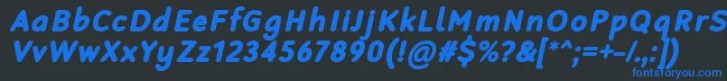 RobagaRoundedBlackItalic Font – Blue Fonts on Black Background