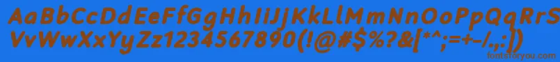 RobagaRoundedBlackItalic-fontti – ruskeat fontit sinisellä taustalla