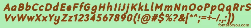 RobagaRoundedBlackItalic Font – Brown Fonts on Green Background