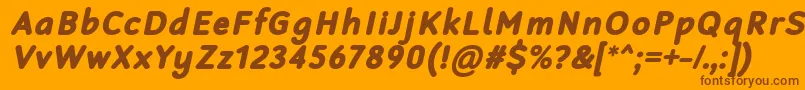 RobagaRoundedBlackItalic Font – Brown Fonts on Orange Background