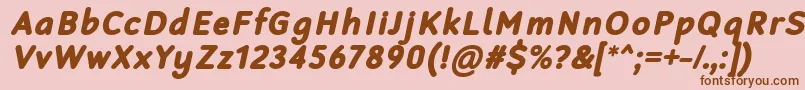 RobagaRoundedBlackItalic Font – Brown Fonts on Pink Background