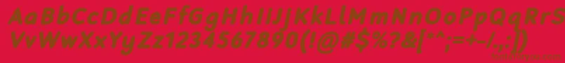 RobagaRoundedBlackItalic-Schriftart – Braune Schriften auf rotem Hintergrund