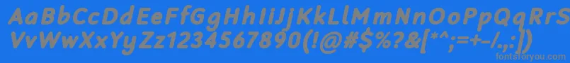 RobagaRoundedBlackItalic-fontti – harmaat kirjasimet sinisellä taustalla