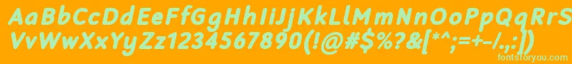 RobagaRoundedBlackItalic-fontti – vihreät fontit oranssilla taustalla
