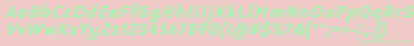 RobagaRoundedBlackItalic Font – Green Fonts on Pink Background