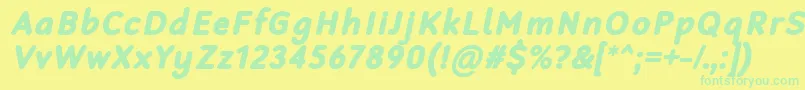 RobagaRoundedBlackItalic Font – Green Fonts on Yellow Background