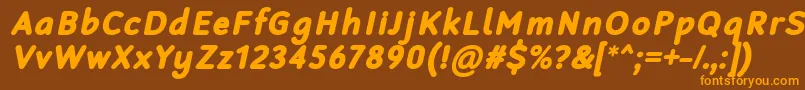 RobagaRoundedBlackItalic Font – Orange Fonts on Brown Background