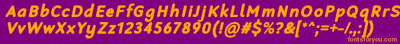 RobagaRoundedBlackItalic Font – Orange Fonts on Purple Background