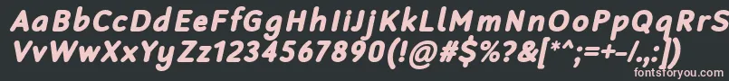 RobagaRoundedBlackItalic-fontti – vaaleanpunaiset fontit mustalla taustalla