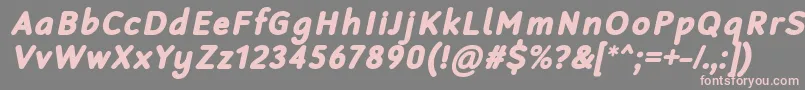 フォントRobagaRoundedBlackItalic – 灰色の背景にピンクのフォント