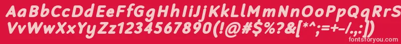 Шрифт RobagaRoundedBlackItalic – розовые шрифты на красном фоне