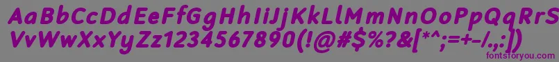フォントRobagaRoundedBlackItalic – 紫色のフォント、灰色の背景