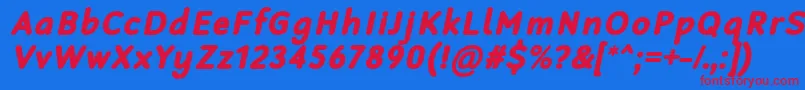 RobagaRoundedBlackItalic Font – Red Fonts on Blue Background