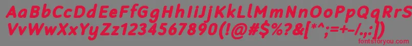 RobagaRoundedBlackItalic Font – Red Fonts on Gray Background
