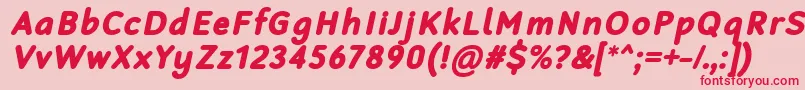 RobagaRoundedBlackItalic Font – Red Fonts on Pink Background