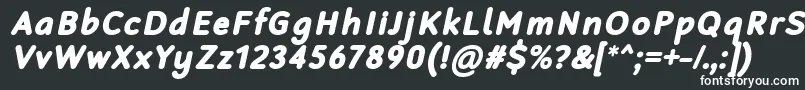 Шрифт RobagaRoundedBlackItalic – белые шрифты на чёрном фоне
