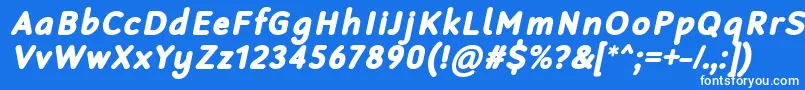 RobagaRoundedBlackItalic-fontti – valkoiset fontit sinisellä taustalla