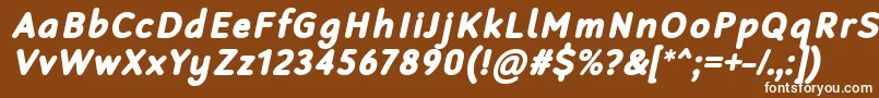 RobagaRoundedBlackItalic Font – White Fonts on Brown Background