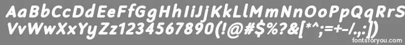 RobagaRoundedBlackItalic-fontti – valkoiset fontit harmaalla taustalla