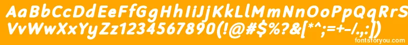 RobagaRoundedBlackItalic Font – White Fonts on Orange Background
