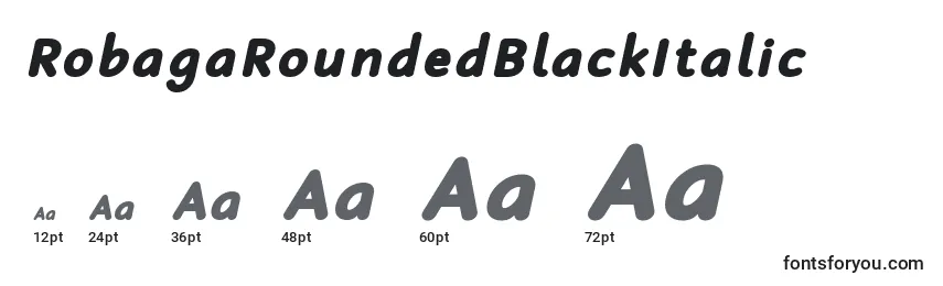 Размеры шрифта RobagaRoundedBlackItalic