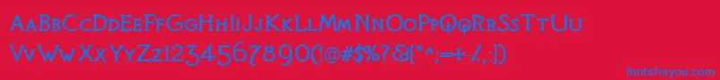 KnightsQuest Font – Blue Fonts on Red Background