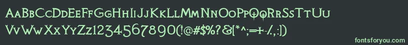 フォントKnightsQuest – 黒い背景に緑の文字