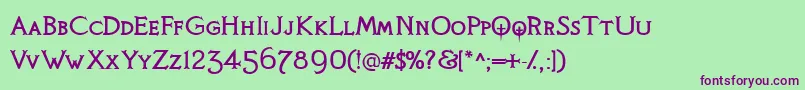 KnightsQuest Font – Purple Fonts on Green Background