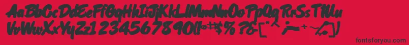 Fonte OrielscriptsskBolditalic – fontes pretas em um fundo vermelho