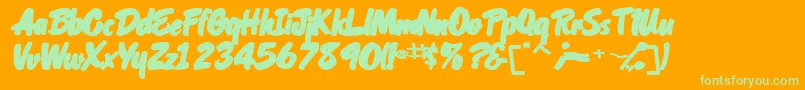 OrielscriptsskBolditalic Font – Green Fonts on Orange Background