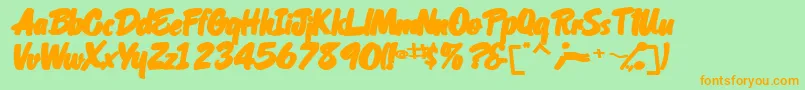 OrielscriptsskBolditalic Font – Orange Fonts on Green Background