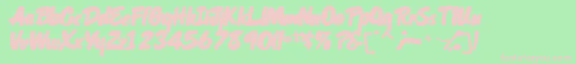OrielscriptsskBolditalic Font – Pink Fonts on Green Background