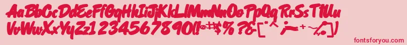 OrielscriptsskBolditalic Font – Red Fonts on Pink Background